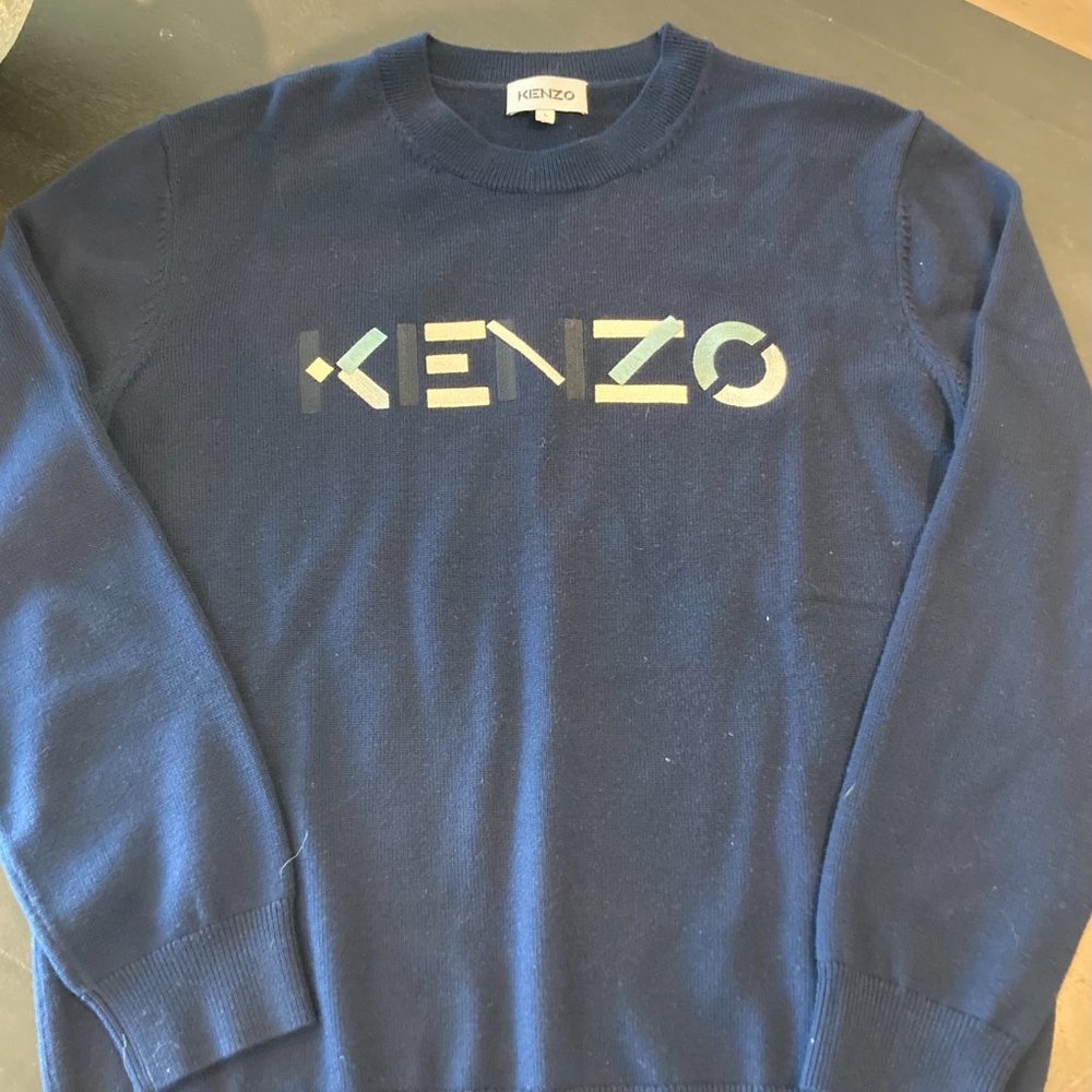 Kenzo nazy blue logo-embroidered sweatshirt SIZE L